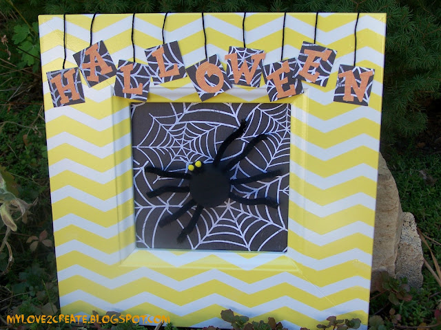 Halloween Spider Craft and sign, MyLove2Create