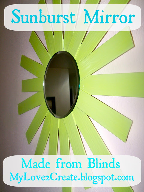 How to make a sunburst mirror from old blinds, MyLove2Create