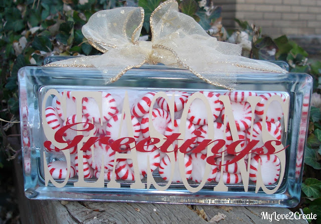 Christmas Glass Block, MyLove2Create