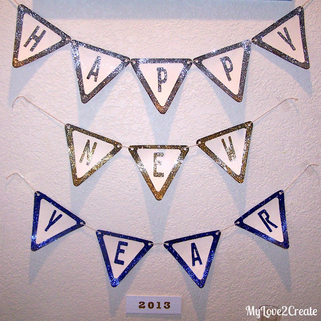 Glitter Happy New Year Banner, MyLove2Create