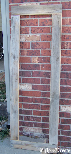 Old fence wood framed Mirror