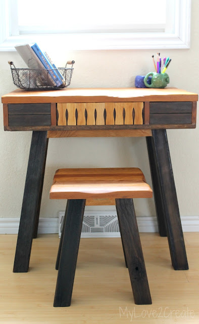 MyLove2Create, I turned an end table into a desk!