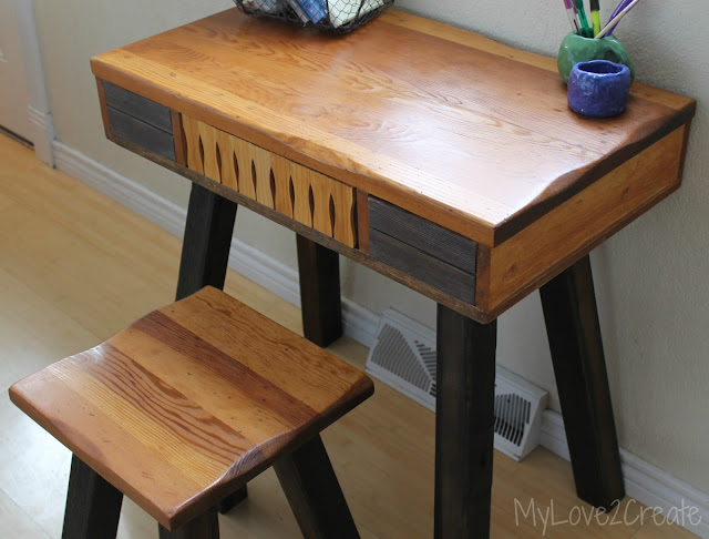 MyLove2Create, I turned an end table into a desk!