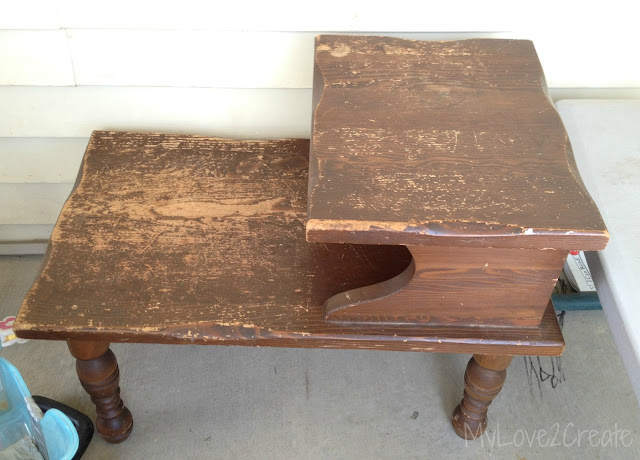 MyLove2Create, I turned an end table into a desk!