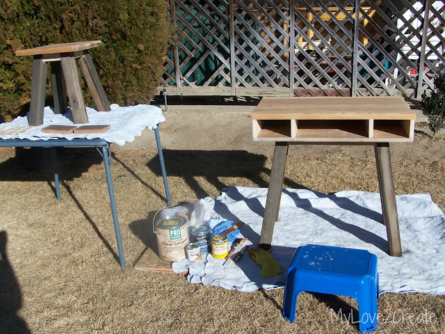 MyLove2Create, I turned an end table into a desk!