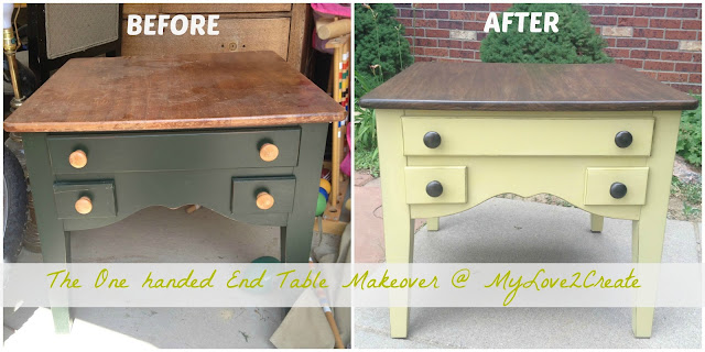 The one handed end table makeover