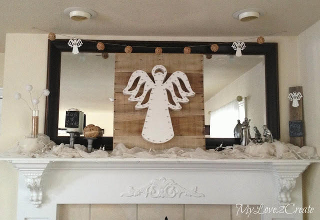 MyLove2Create, White and Natural Christmas Mantle