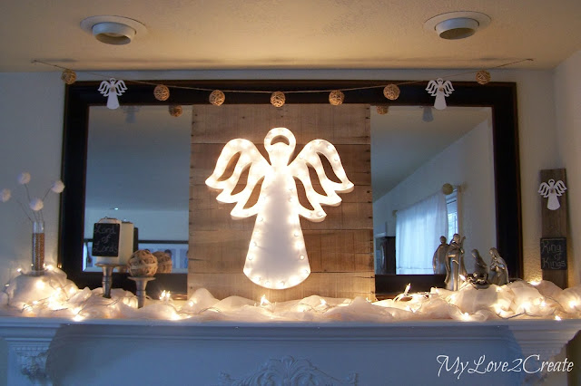 MyLove2Create, White and Natural Christmas Mantle