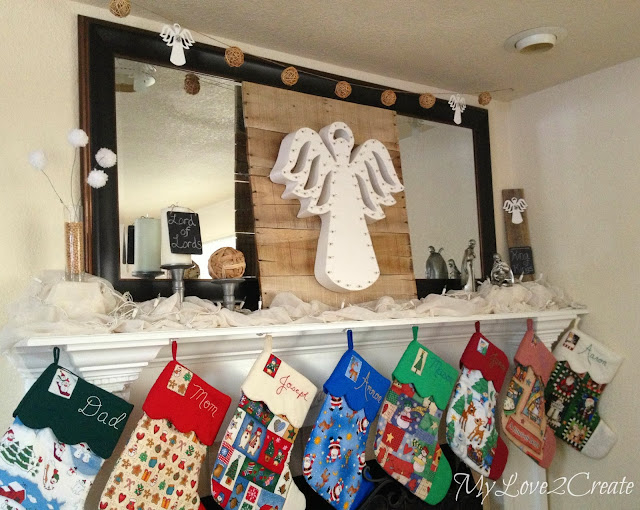 MyLove2Create, White and Natural Christmas Mantle