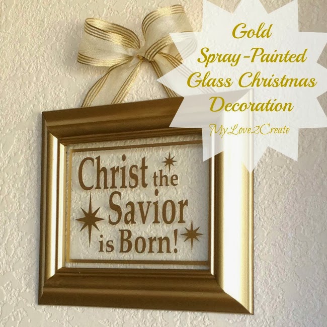 Gold Spray-Painted Glass Christmas Decoration