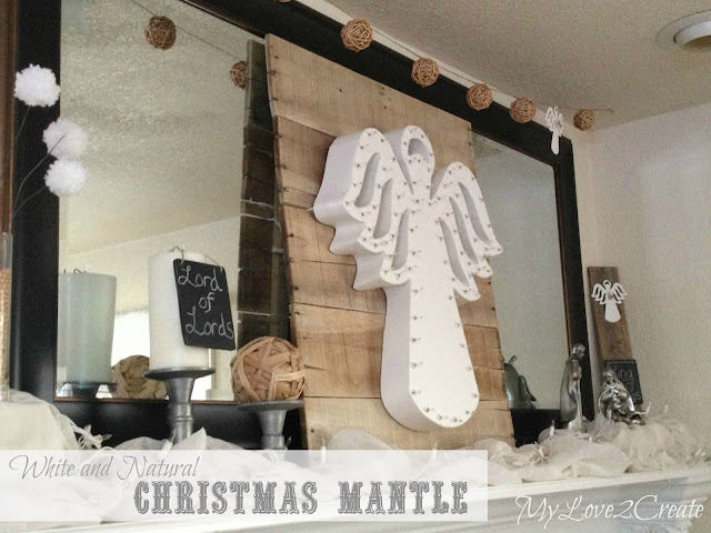 White and Natural Christmas Mantle