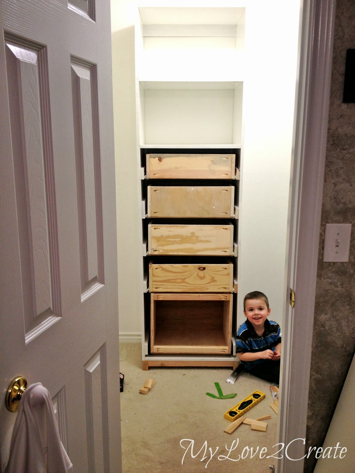 Drawers and drawer slides, Master closet makeover