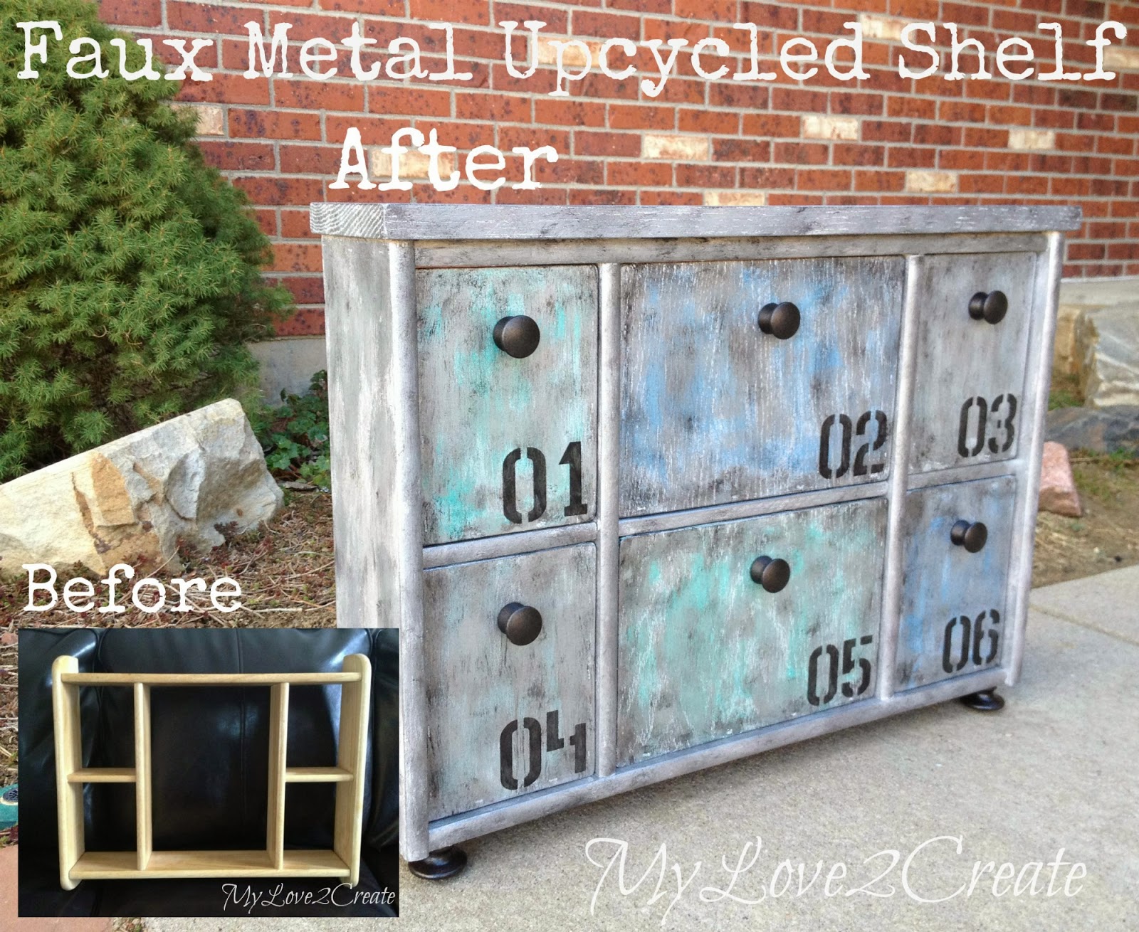 Faux Metal Upcycled Shelf