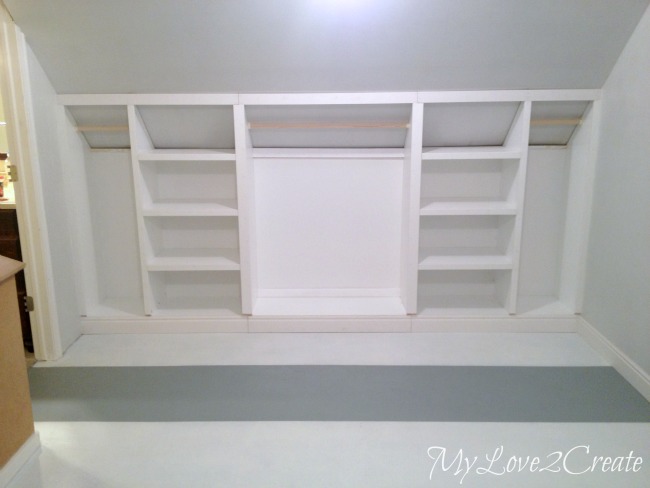 Slanted Wall built-ins, with Hidden Storage