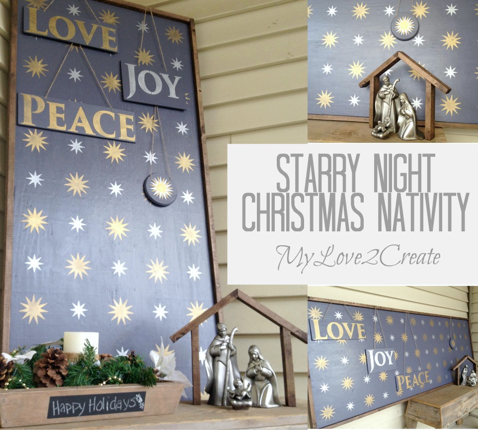 Starry Night Christmas Nativity Sign, with Royal Design Studio Stencils