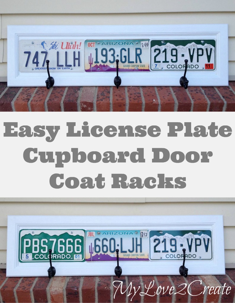 Coat Racks made with old License Plates