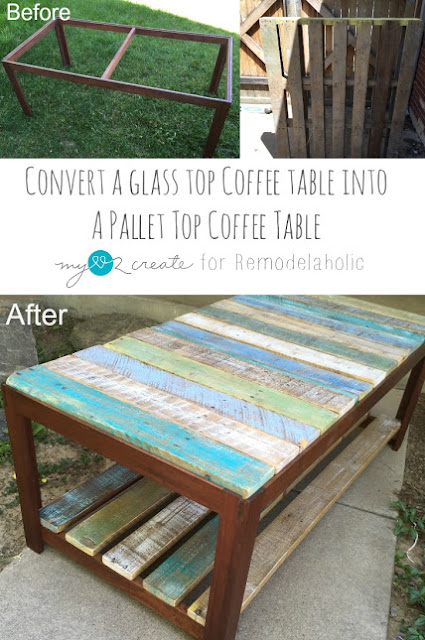 Update a Glass Top Coffee Table with Pallet Wood