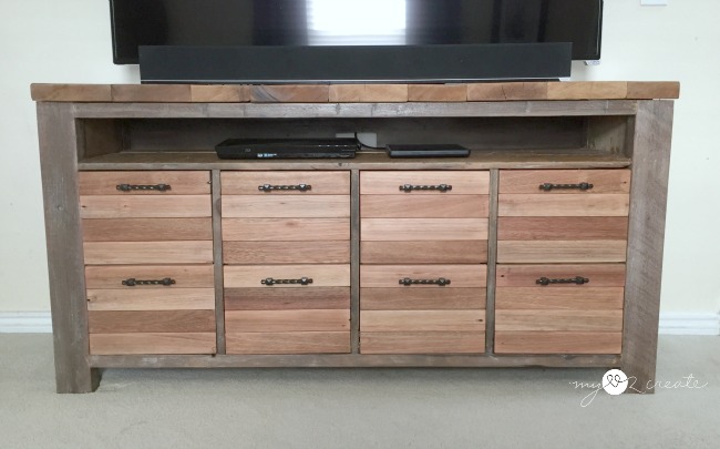 Reclaimed wood media console