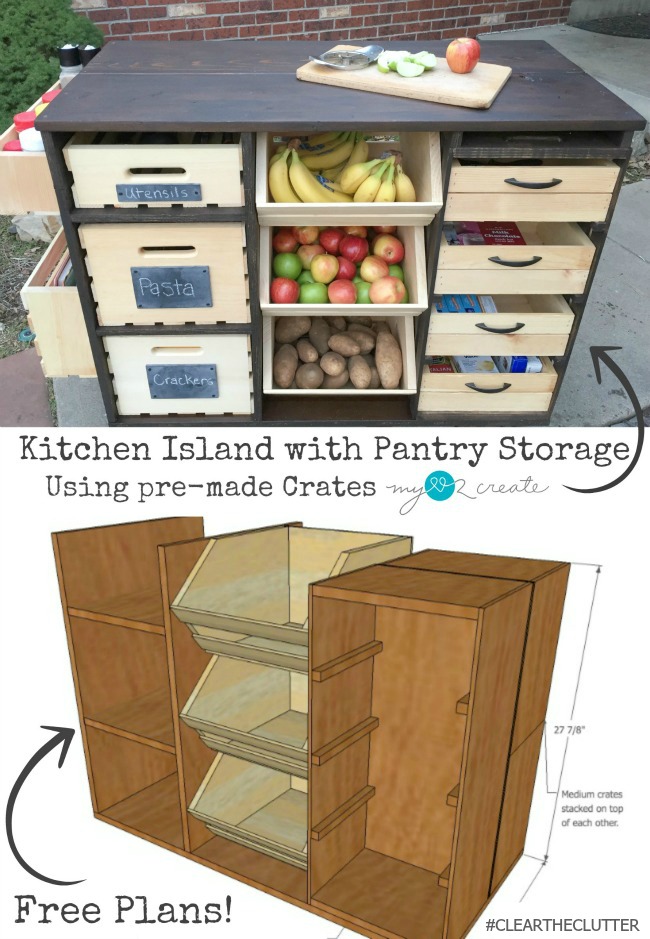 Kitchen Island with Pantry Storage