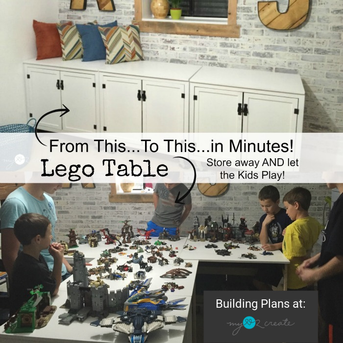 Lego or Craft table with storage and table top extension building plans, MyLove2Create