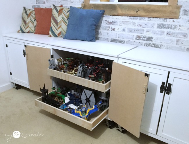 Lego or craft table with top extension and pull out drawers, MyLove2Create