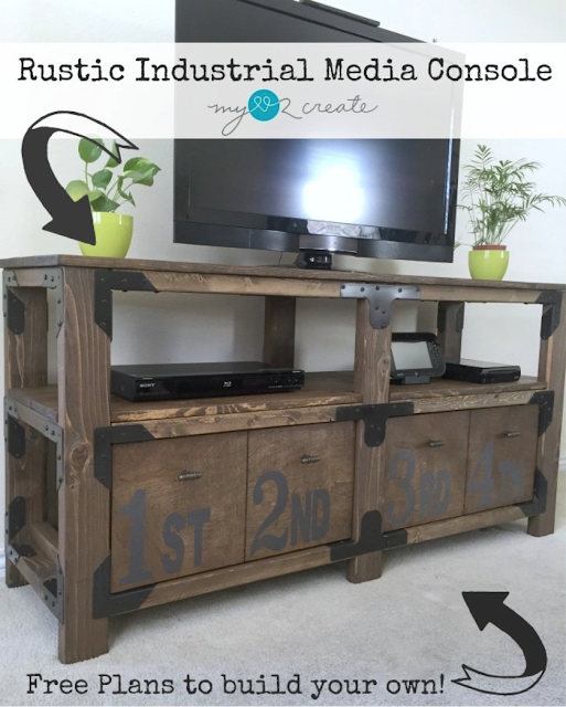 Rustic Industrial Media Console