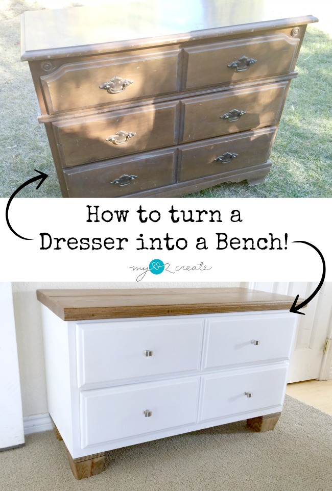 How to turn a Dresser into a Bench