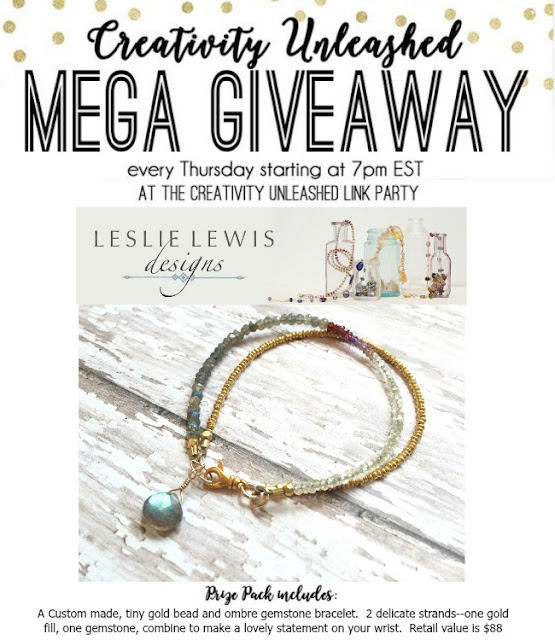 Creativity Unleashed #137 and a Leslie Lewis Designs Bracelet Giveaway!!