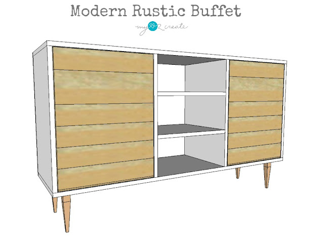 Build your own Modern Rustic Buffet with free building plans and picture tutorial at MyLove2Create