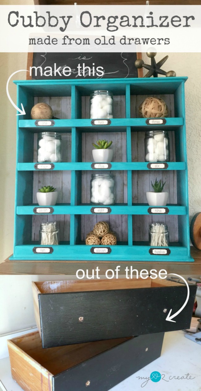 Cubby Organizer made from drawers