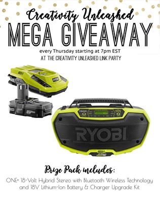 Ryobi Giveaway and Creativity Unleashed #152