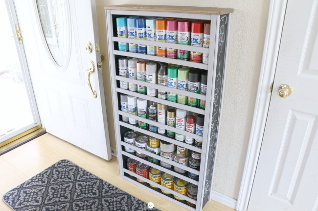 Repurposed Crib Paint Shelf