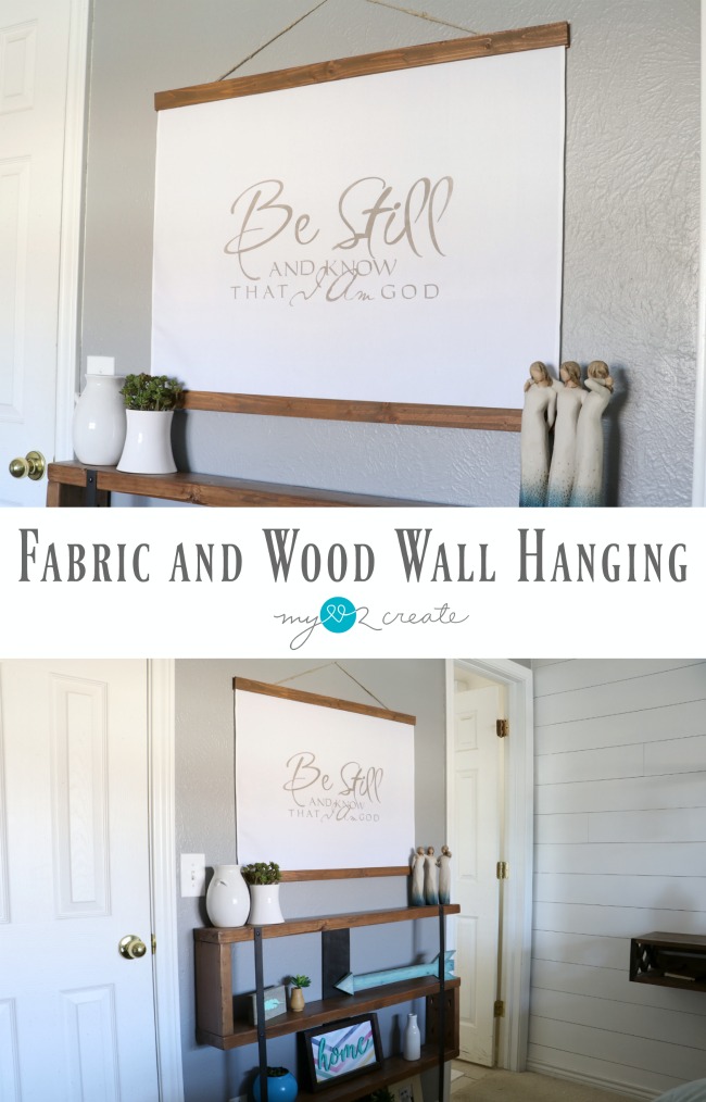 Fabric and Wood Wall Hanging