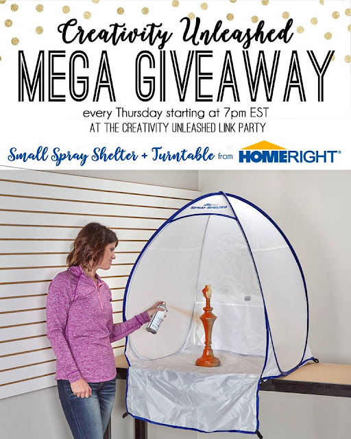 HomeRight small spray shelter and turntable giveaway!  Plus Creativity Unleashed Link Party #168, MyLove2Create