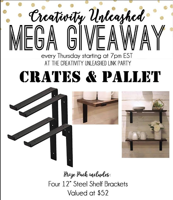 Crates and Pallet Giveaway and Creativity Unleashed Link party #191, MyLove2Create