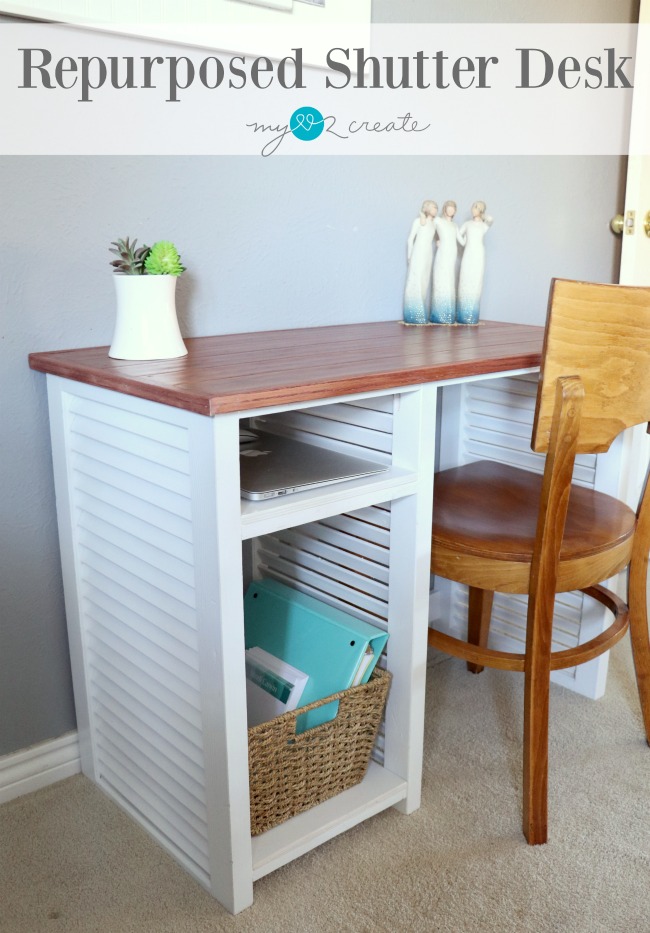 Repurposed Shutter Desk