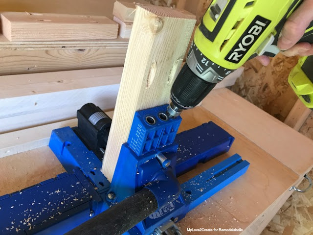 using a kreg jig to drill pocket holes