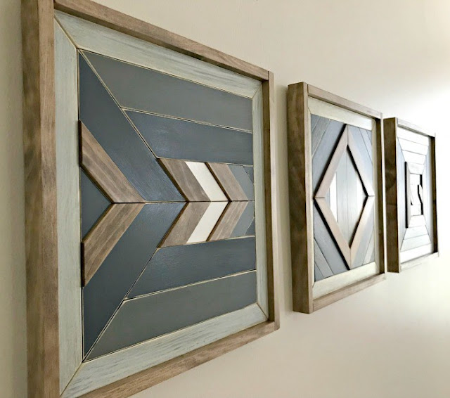 Super awesome scrap wood wall art feature