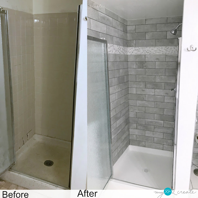 shower before and after