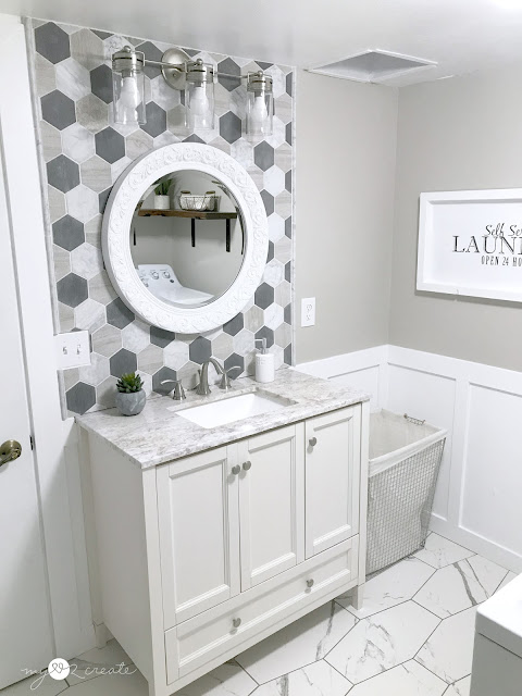 Bathroom/Laundry Room Reveal, One Room Challenge Week 6