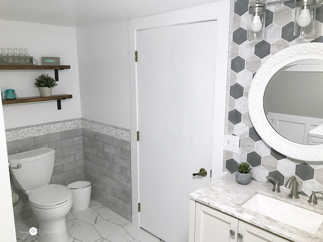 Bathroom/Laundry Room Reveal, One Room Challenge Week 6, MyLove2Create