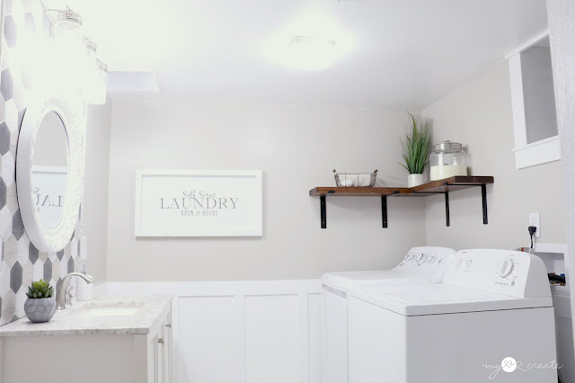 Bathroom/Laundry Room Reveal, One Room Challenge Week 6, MyLove2Create